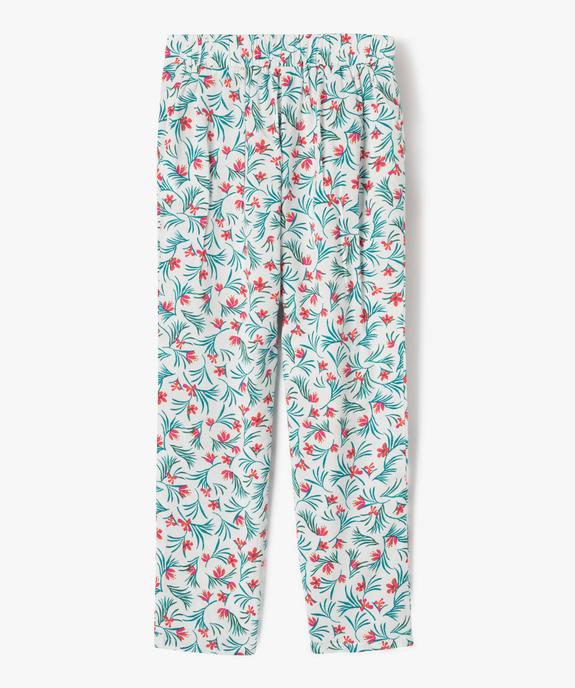 Pantalon fluide imprimé fleuri fille vue4 - GEMO 4G FILLE - GEMO