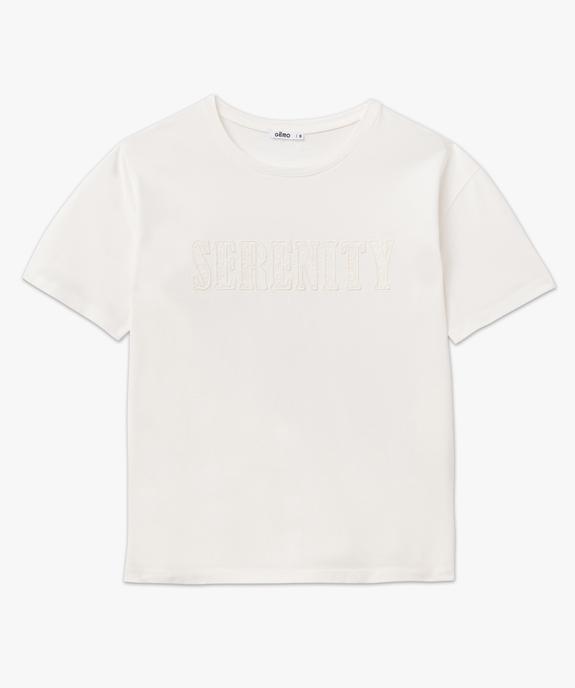 Tee-shirt à manches courte avec message brodé femme vue4 - GEMO(FEMME PAP) - GEMO