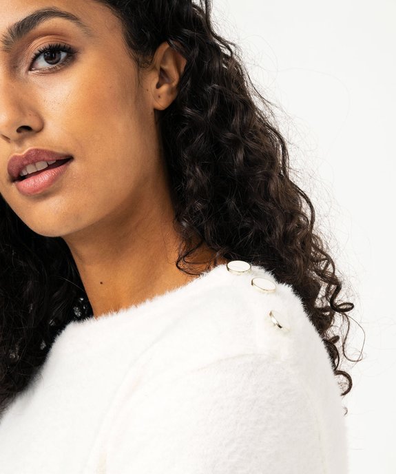 Pull rayé en maille duveteuse femme vue2 - GEMO(FEMME PAP) - GEMO