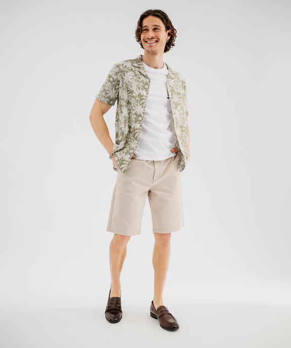 Chemise manches courtes en coton imprimé tropical homme vue4 - GEMO 4G HOMME - GEMO
