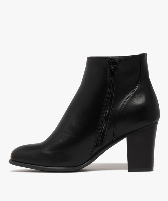 Boots femme à talon et zip avec liseré tressé et doré vue4 - GEMO(URBAIN) - GEMO