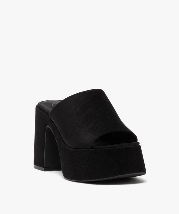 Mules femme à talon flare unies avec semelle plateforme vue2 - GEMO(URBAIN) - GEMO