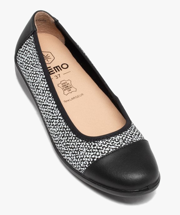 Ballerines femme confort en cuir imprimé vue5 - GEMO (CONFORT) - GEMO