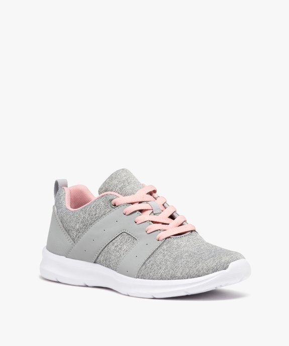 Baskets running en textile uni extralégères femme vue2 - GEMO (SPORTSWR) - GEMO