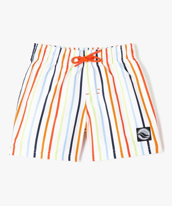 Short de bain garçon à rayures multicolores vue1 - GEMO (ENFANT) - GEMO