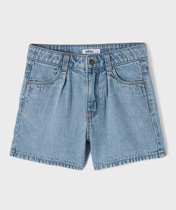 Short en jean à pinces fille vue1 - GEMO (ENFANT) - GEMO