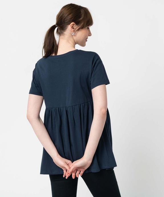 Tee-shirt de grossesse à motif avec large volant dans le bas vue3 - GEMO (MATER) - GEMO