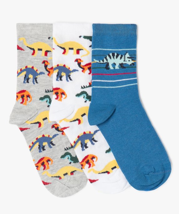 Chaussettes tige haute motifs dinosaures garçon (lot de 3) vue1 - GEMO (ENFANT) - GEMO