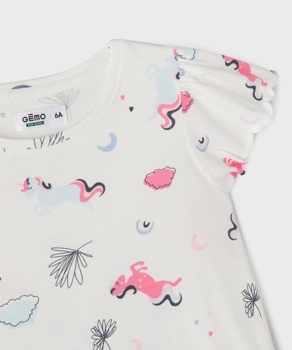 Chemise de nuit à motifs licornes fille vue2 - GEMO 4G FILLE - GEMO