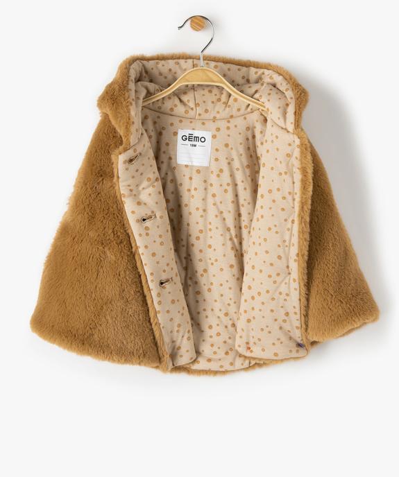 Cape bébé fille en maille peluche vue2 - GEMO(BEBE DEBT) - GEMO