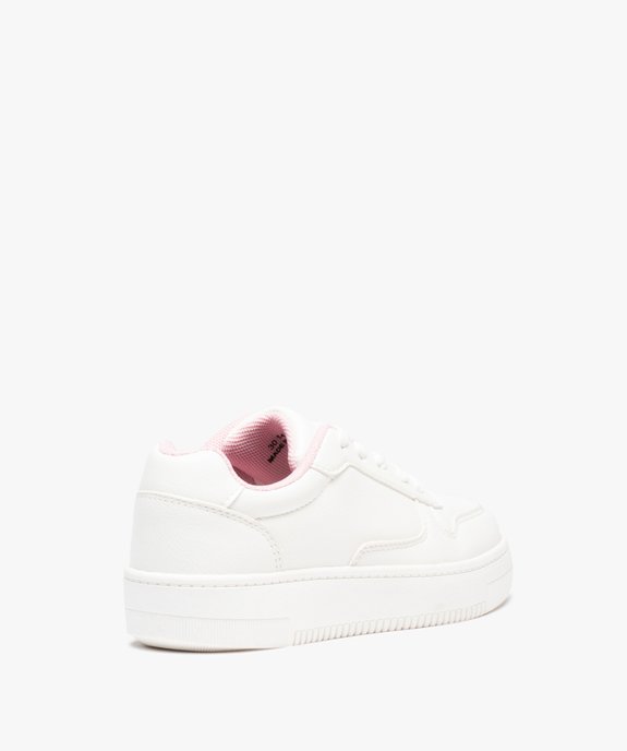 Baskets fille unies à lacets avec semelle épaisse vue4 - GEMO (ENFANT) - GEMO