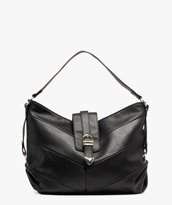 Sac femme avec surpiqûres et large bride de fermeture vue1 - GEMO (ACCESS) - GEMO