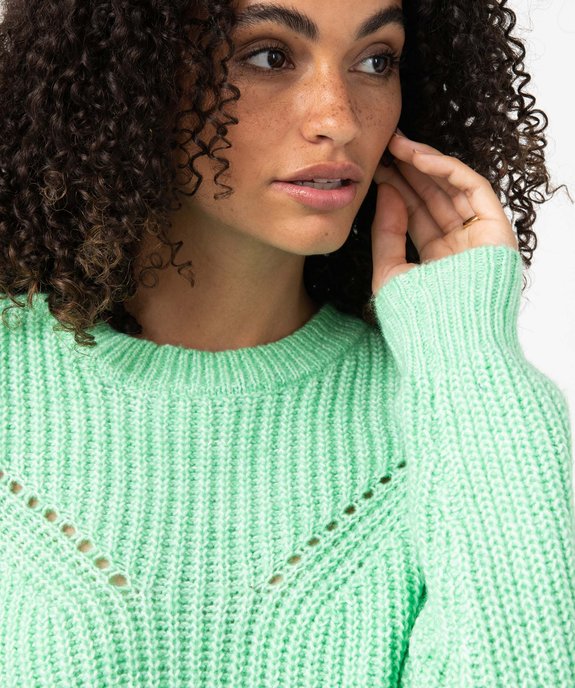 Pull femme en grosse maille fantaisie vue2 - GEMO(FEMME PAP) - GEMO