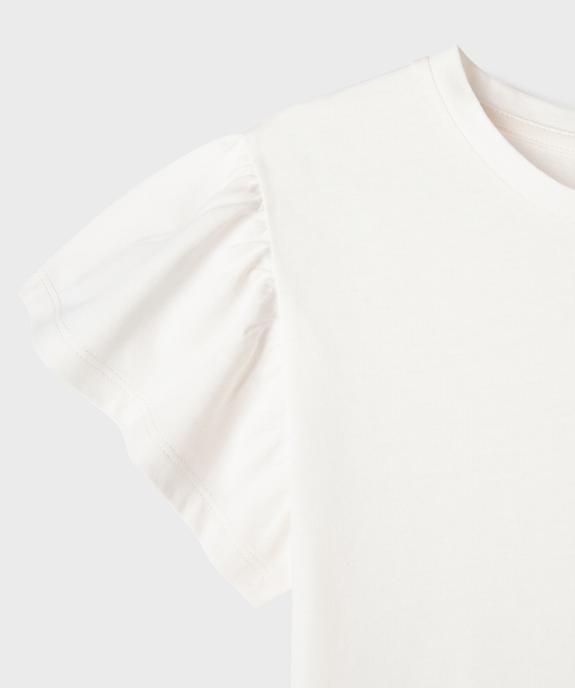 Tee-shirt manches courtes volantées fille vue3 - GEMO 4G FILLE - GEMO