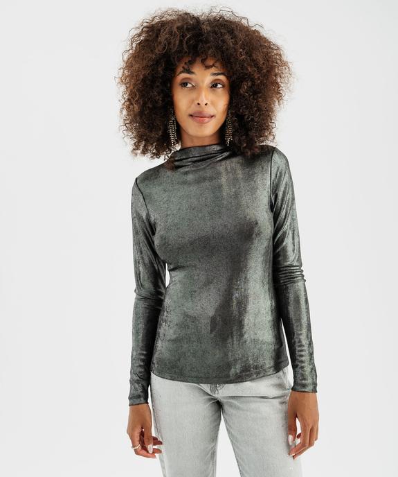 Tee-shirt manches longues en maille scintillante femme vue4 - GEMO(FEMME PAP) - GEMO