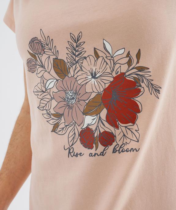 Chemise de nuit en jersey imprimé fleuri femme vue2 - GEMO 4G FEMME - GEMO