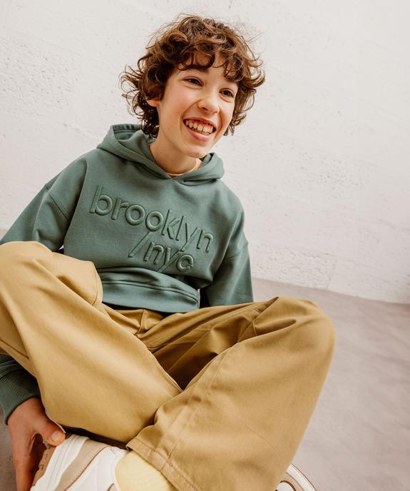 Sweat à capuche avec motif garçon vue1 - GEMO (JUNIOR) - GEMO