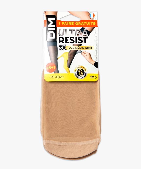 Mi-bas transparents femme (lot de 3+1) - Ultra Resist Dim  vue4 - DIM - GEMO