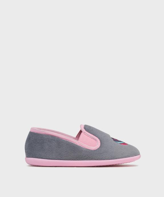 Chaussons pantoufles en velours brodés licorne fille vue1 - GEMO 4G FILLE - GEMO