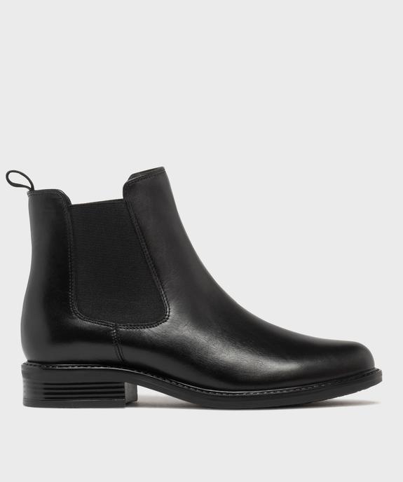 Chelsea boots en cuir lisse uni femme - Tanéo - TANEO Chelsea boots en cuir lisse uni femme - Tanéo vue1 - TANEO - GEMO