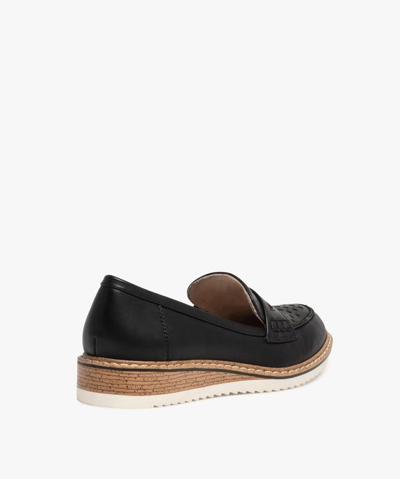 Mocassins femme unis à semelle crantée vue4 - GEMO 4G FEMME - GEMO
