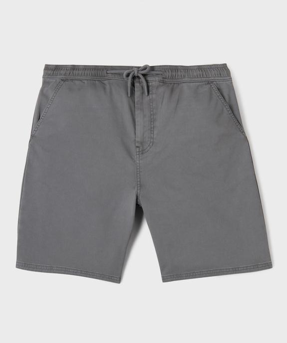 Bermuda chino en coton stretch à taille élastique homme vue1 - GEMO 4G HOMME - GEMO