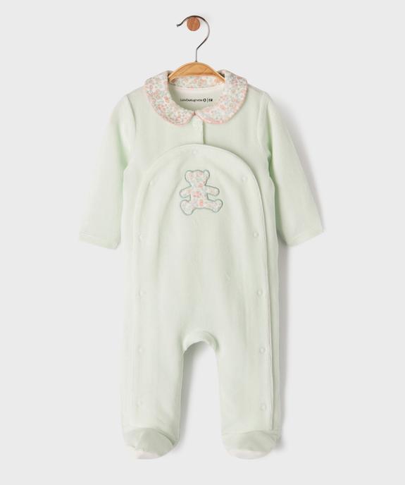 Pyjama dors-bien en velours côtelé à ouverture devant bébé - LuluCastagnette vue1 - LULUCASTAGNETTE - GEMO