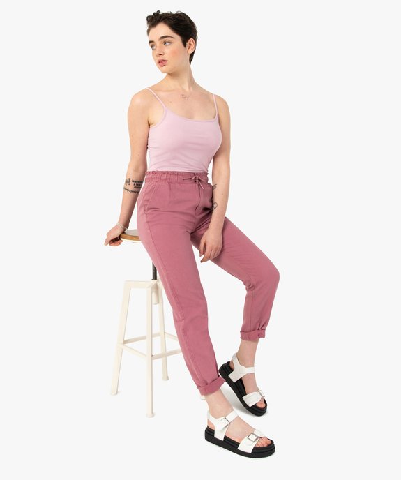 Pantalon femme coupe ample avec ceinture élastiquée vue5 - GEMO(FEMME PAP) - GEMO