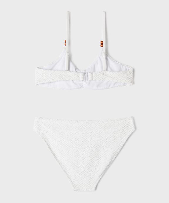 Maillot de bain 2 pièces texturé look bohème fille vue4 - GEMO (JUNIOR) - GEMO