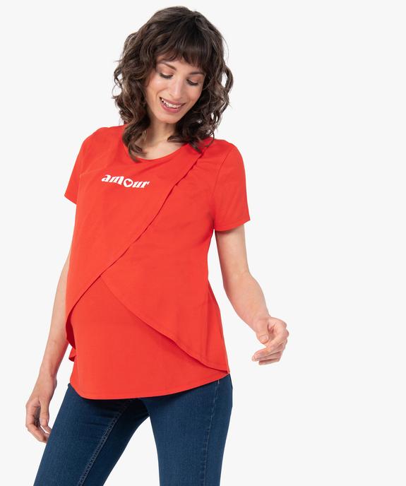 Tee-shirt de grossesse et d'allaitement à motifs vue1 - GEMO 4G MATERN - GEMO
