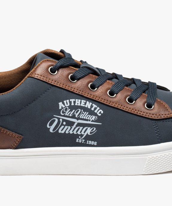 Baskets homme rétro en suédine bicolore vue6 - GEMO (CASUAL) - GEMO