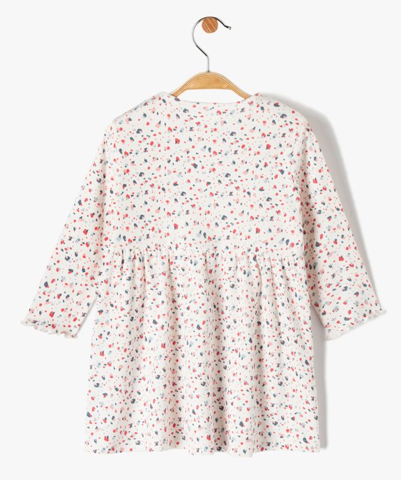 Robe bébé fille en maille côtelée et mouchetée vue3 - GEMO(BEBE DEBT) - GEMO