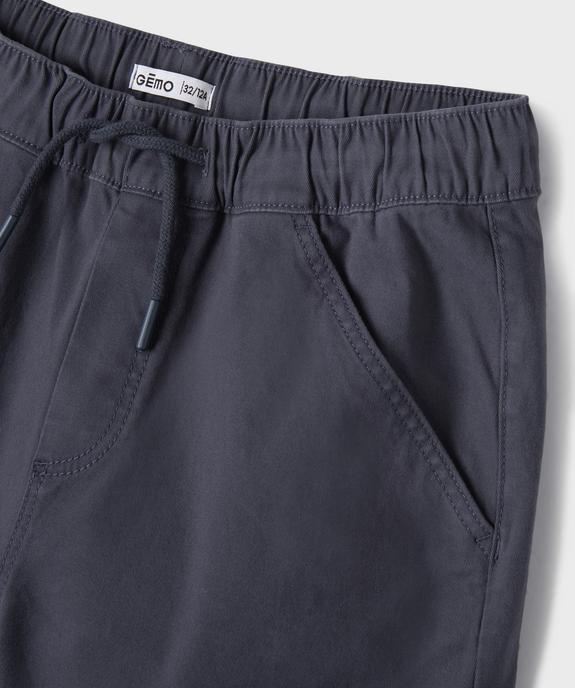 Bermuda en coton stretch coupe loose avec taille élastique garçon vue2 - GEMO 4G GARCON - GEMO