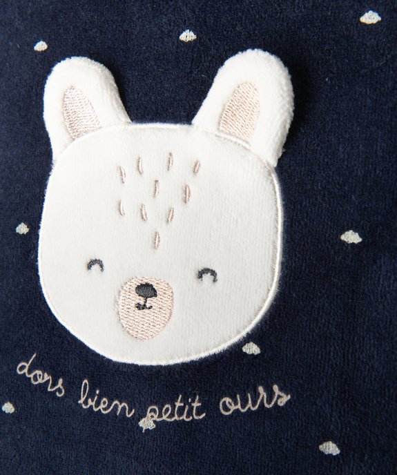 Pyjama en velours à motif ourson bébé garçon vue2 - GEMO 4G BEBE - GEMO