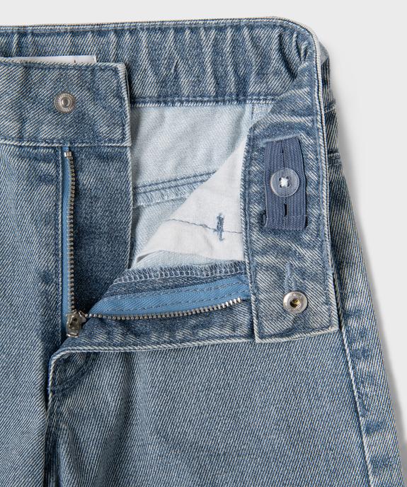 Jean wide leg en denim de coton pailleté fille vue2 - GEMO (ENFANT) - GEMO