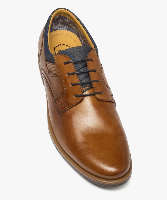 Derbies homme dessus cuir détails denim – Taneo vue5 - TANEO - GEMO