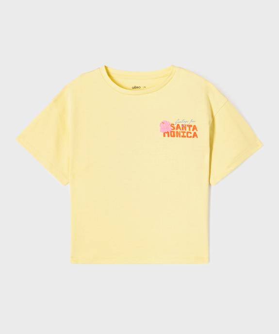 Tee-shirt manches courtes coupe courte imprimé dos fille vue2 - GEMO (ENFANT) - GEMO