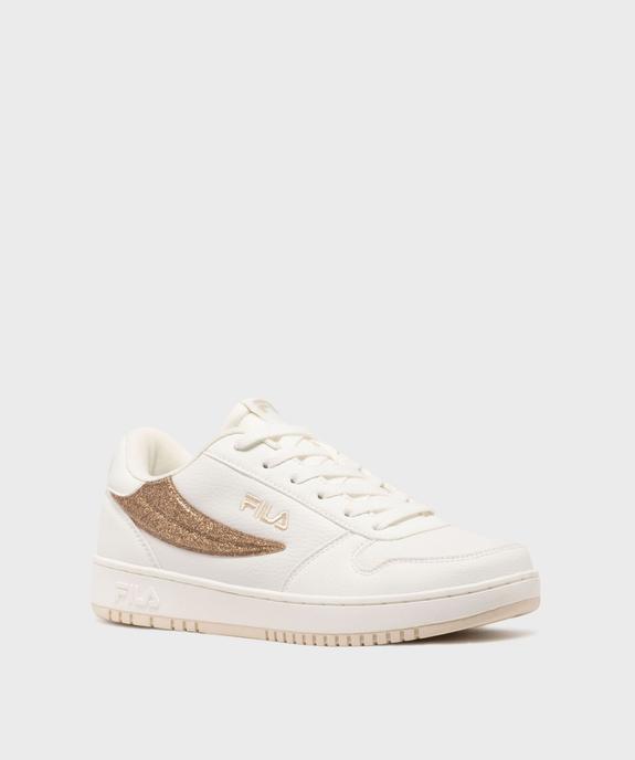 Baskets basses à lacets avec empiècements pailletés femme - Fila vue2 - FILA - GEMO