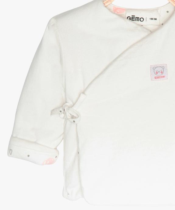 Gilet bébé fille cache-cœur en coton bio et fibres recyclées vue2 - GEMO 4G BEBE - GEMO