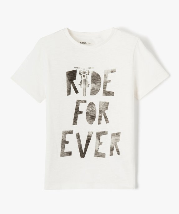 Tee-shirt à manches courtes avec inscription garçon vue1 - GEMO (ENFANT) - GEMO