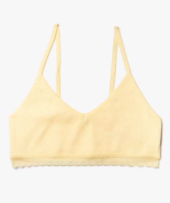 Brassière à fines bretelles en maille côtelée fille vue1 - GEMO 4G FILLE - GEMO