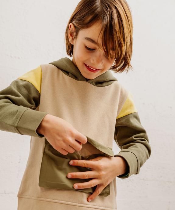 Sweat à capuche avec poche à rabat sur l’avant garçon vue1 - GEMO (ENFANT) - GEMO