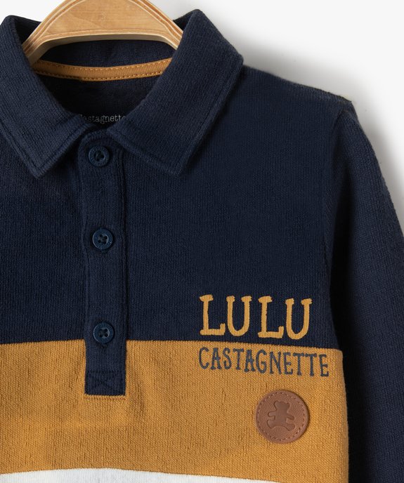 Polo bébé garçon manches longues en maille - LuluCastagnette vue3 - LULUCASTAGNETTE - GEMO