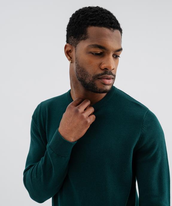 Pull en coton en maille fine à col rond homme  vue2 - GEMO (HOMME) - GEMO