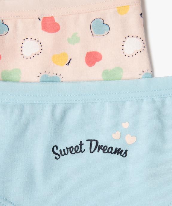 Shorties à motifs coeurs fille (lot de 3) vue2 - GEMO 4G FILLE - GEMO
