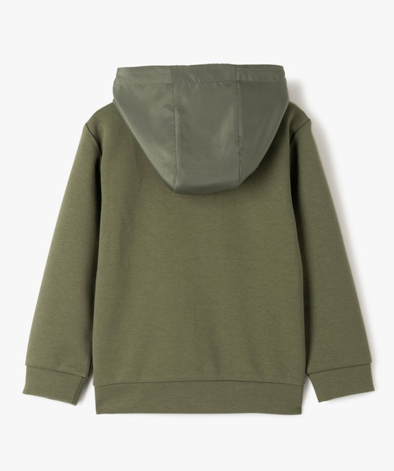 Sweat garçon zippé à capuche bimatière vue3 - GEMO (ENFANT) - GEMO