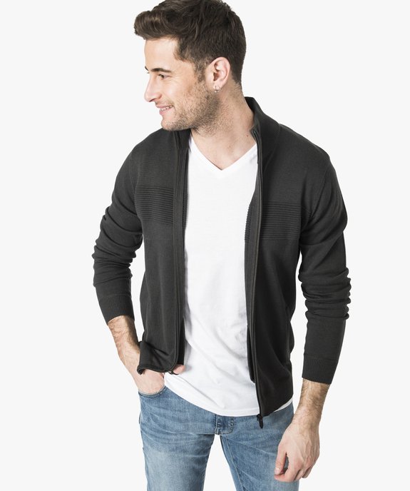 Gilet zippé à col montant vue1 - GEMO (HOMME) - GEMO