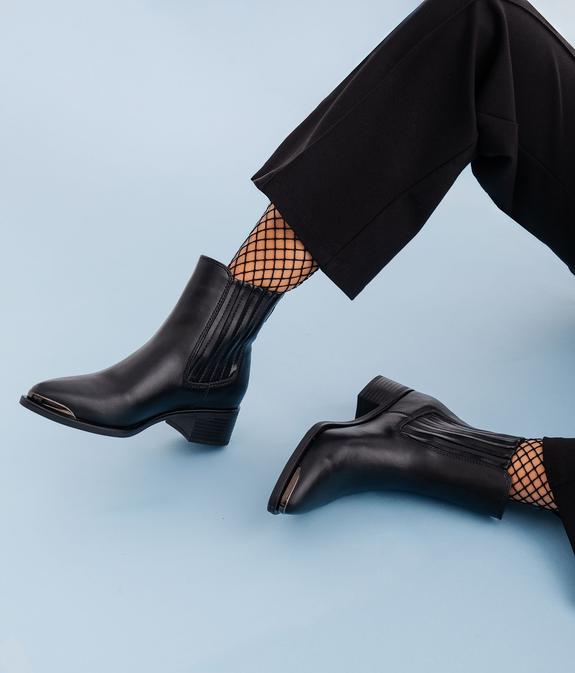 Boots santiags à tige montante élastiquée femme - FOLLOW ME Boots santiags à tige montante élastiquée femme vue1 - FOLLOW ME - GEMO