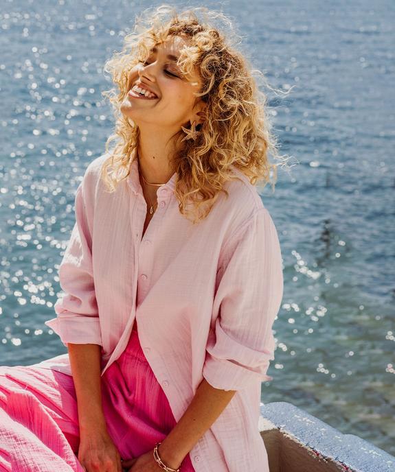 Chemise manches longues en double gaze de coton femme vue1 - GEMO(FEMME PAP) - GEMO