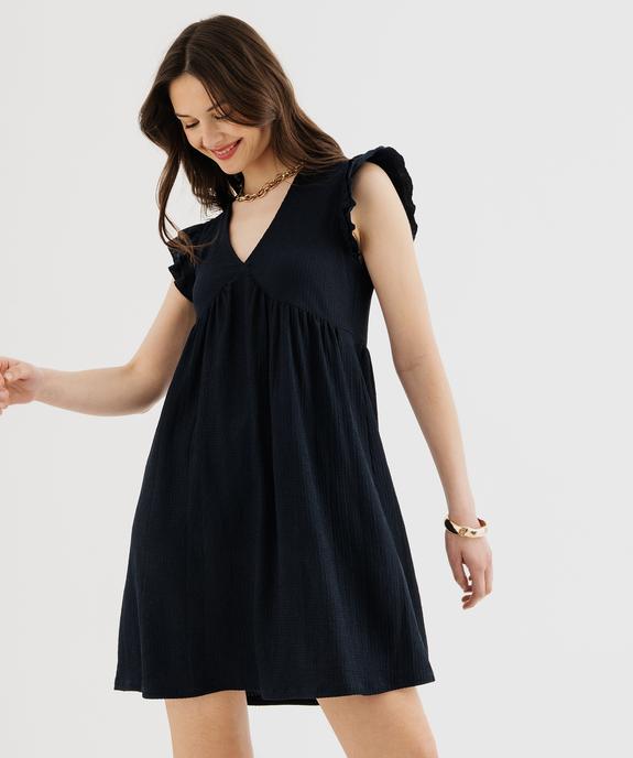 Robe à manches volantées avec taille empire femme vue1 - GEMO(FEMME PAP) - GEMO
